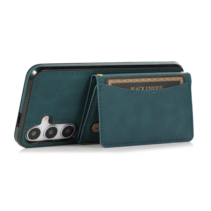 For Samsung Galaxy A57 5G Phone Case Tri-Fold Wallet Kickstand PU Leather + TPU Back Cover - Blue