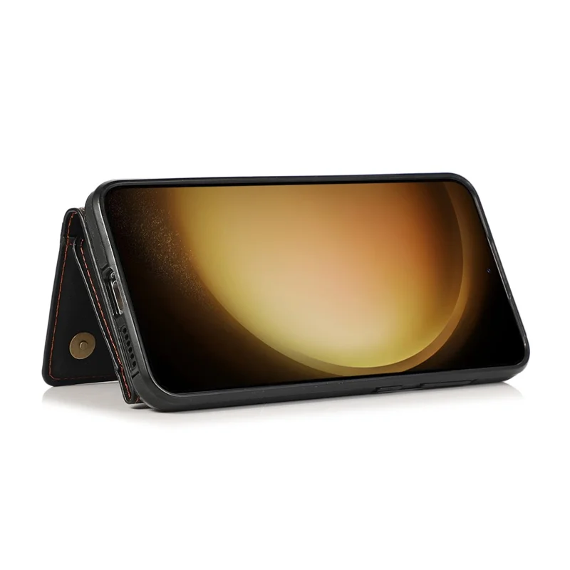 For Samsung Galaxy A37 5G Phone Case Tri-Fold Wallet Kickstand PU Leather + TPU Back Cover - Black