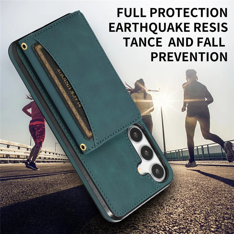 For Samsung Galaxy A37 5G Phone Case Tri-Fold Wallet Kickstand PU Leather + TPU Back Cover - Blue