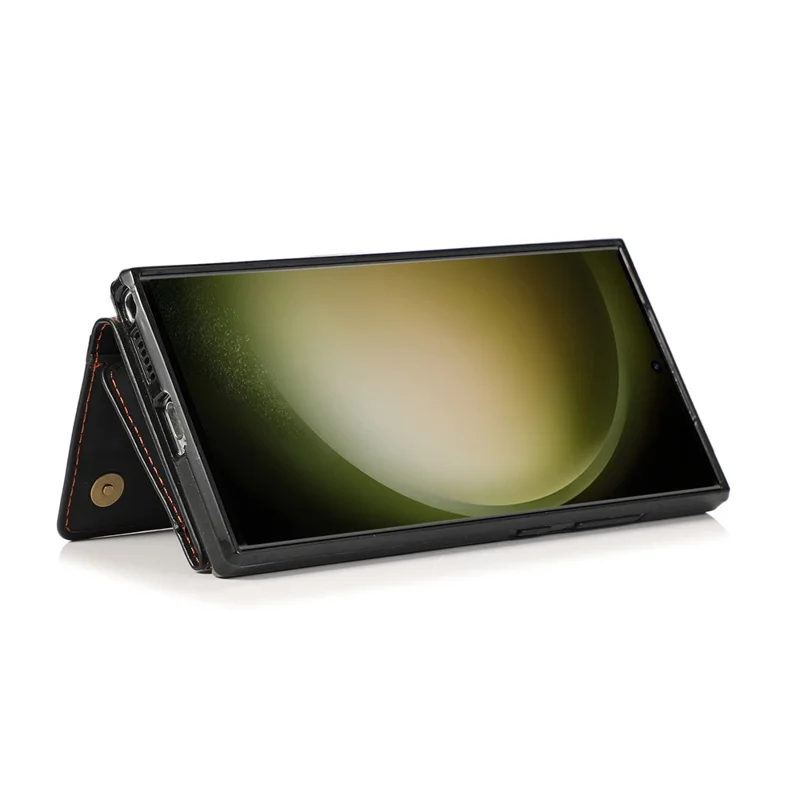 For Samsung Galaxy S26 Ultra Phone Case Tri-Fold Wallet Kickstand PU Leather + TPU Back Cover - Black