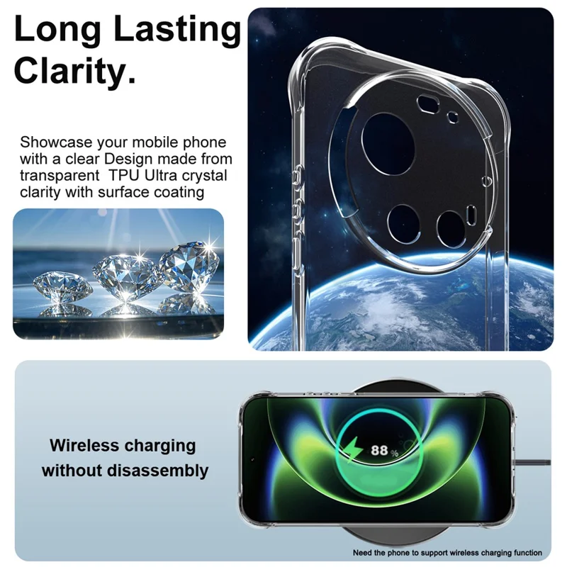 IMAK For Xiaomi 17 Ultra 5G / 17 Ultra by Leica Case TPU Phone Cover Airbag Shockproof Protection - Transparent