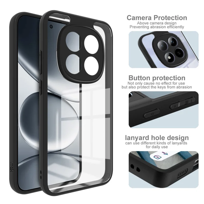IMAK UX-9A Series For Xiaomi Redmi Note 15 Pro 5G (Global) Case TPU PC Phone Cover Reinforced Corners - Transparent