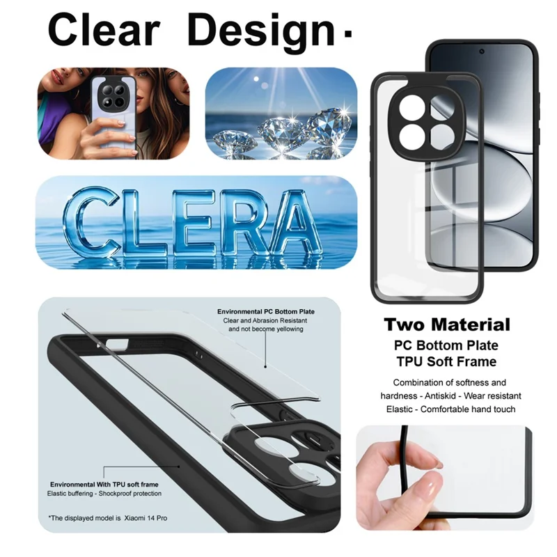 IMAK UX-9A Series For Xiaomi Redmi Note 15 Pro 5G (Global) Case TPU PC Phone Cover Reinforced Corners - Transparent