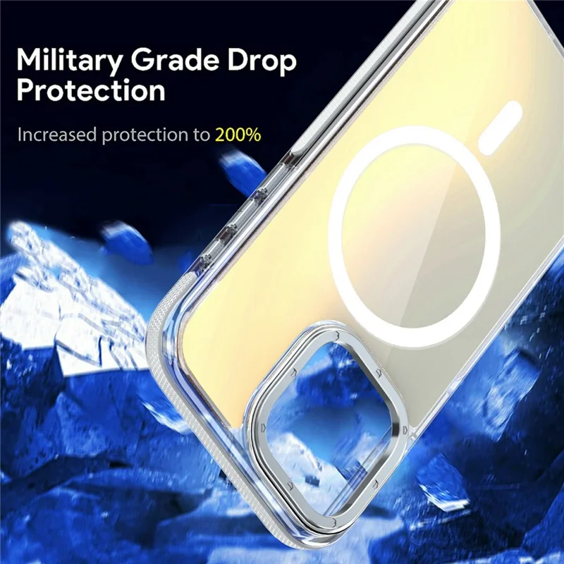 Coque pour iPhone 15 Pro Max compatible MagSafe, design mignon fluorescent, housse arrière en TPU et acrylique - Blanc