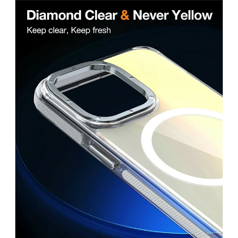 Coque pour iPhone 15 Pro Max compatible MagSafe, design mignon fluorescent, housse arrière en TPU et acrylique - Blanc