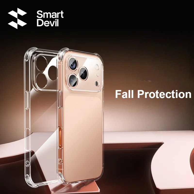 SMARTDEVIL pour iPhone 17 Pro Max coque transparente en TPU anti-chute - Transparent