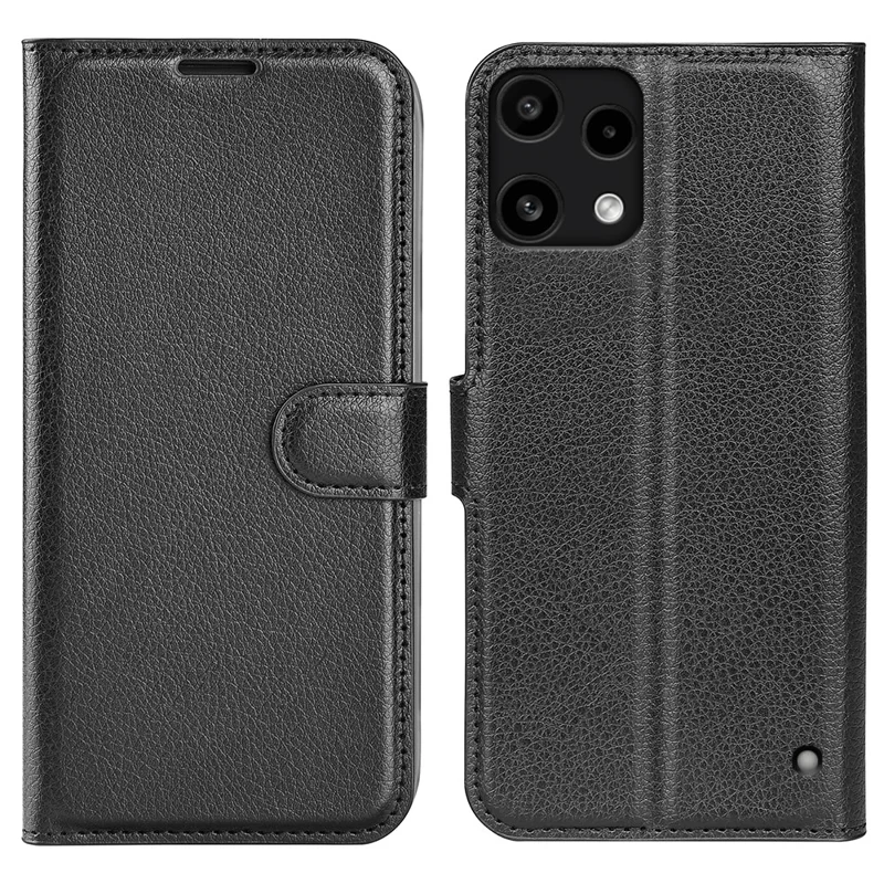 AMORUS For Nothing Phone (3a) Lite 5G Wallet Case Litchi Texture Shockproof Leather Flip Stand Phone Cover - Black