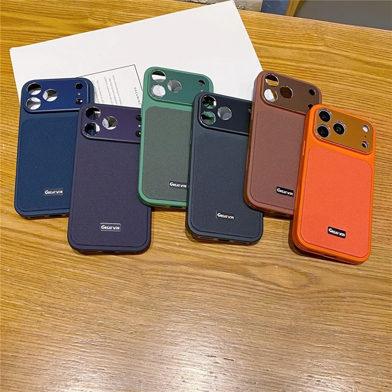 For iPhone 17 Pro Magnetic Case TPU + PU Leather Anti-Drop Phone Cover Compatible with MagSafe - Orange