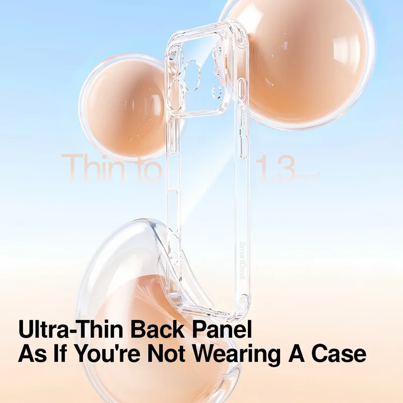 SMARTDEVIL For iPhone 17 Pro Clear Case TPU Anti-drop Phone Cover - Transparent