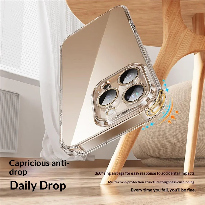 SMARTDEVIL For iPhone 16 Pro Max Clear Case TPU Anti-drop Phone Cover - Transparent