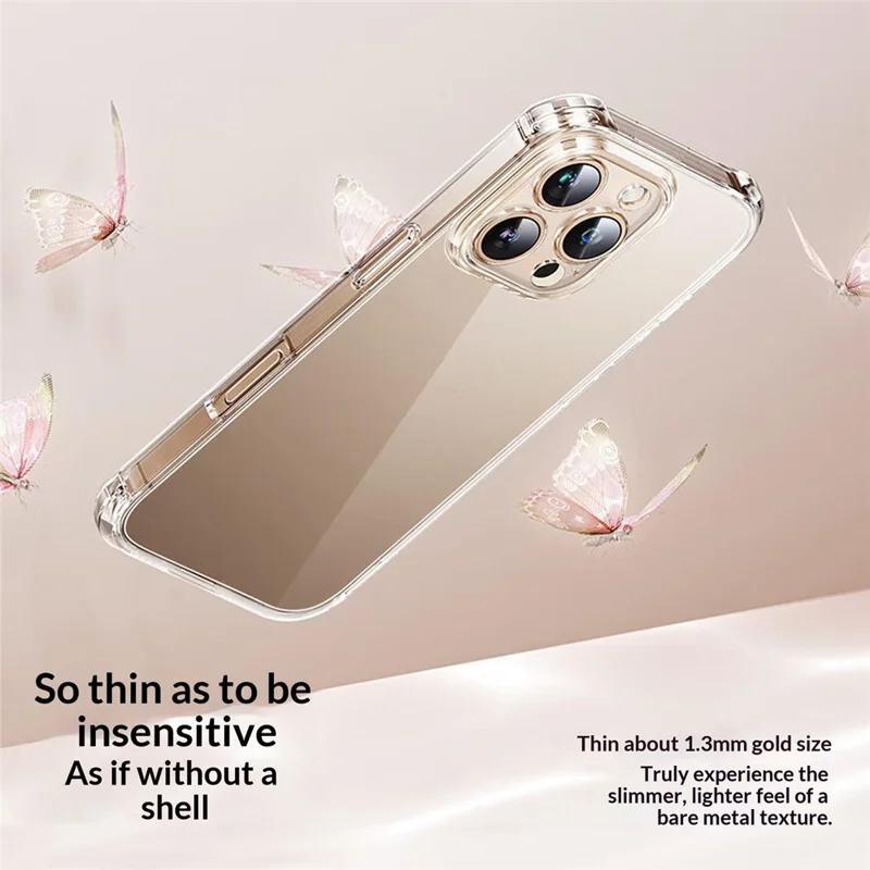 SMARTDEVIL For iPhone 16 Pro Max Clear Case TPU Anti-drop Phone Cover - Transparent