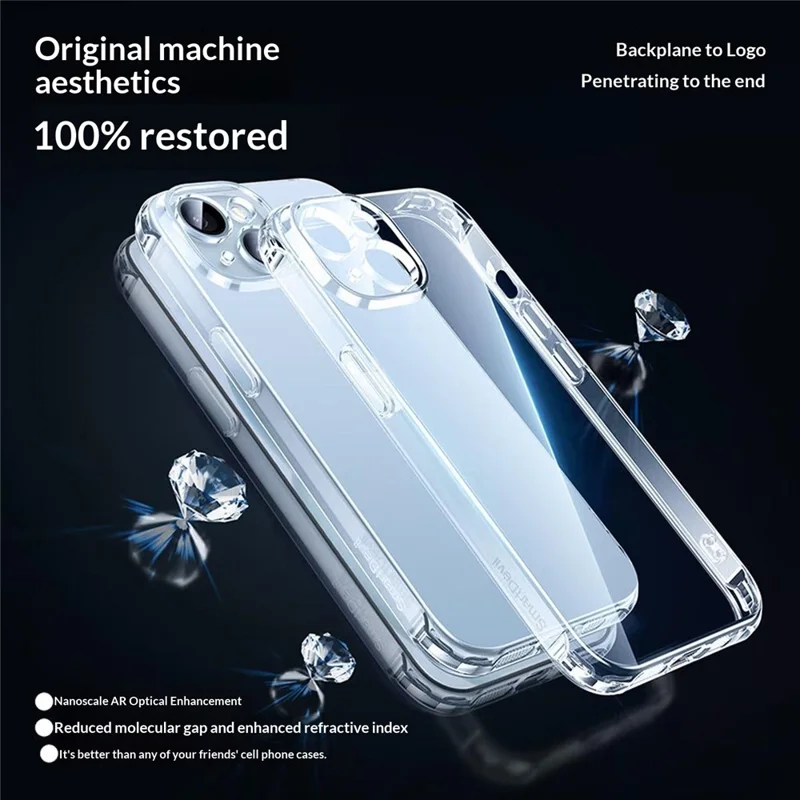 SMARTDEVIL For iPhone 14 Clear Case TPU Anti-drop Phone Cover - Transparent