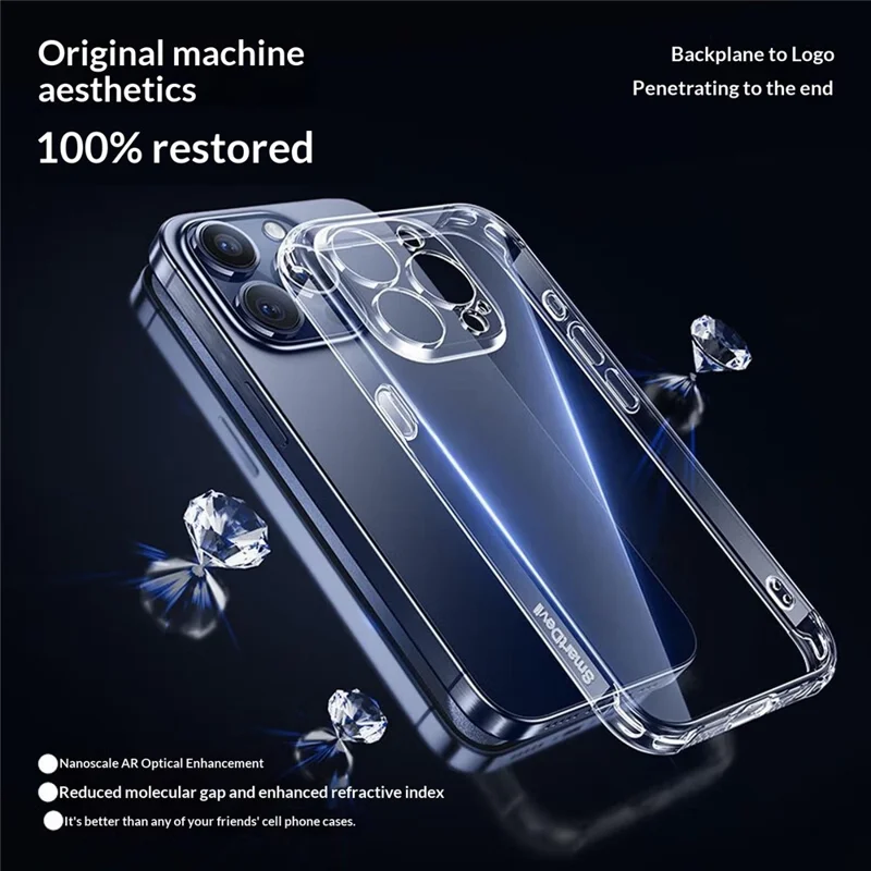 SMARTDEVIL For iPhone 13 Pro Clear Case TPU Anti-drop Phone Cover - Transparent