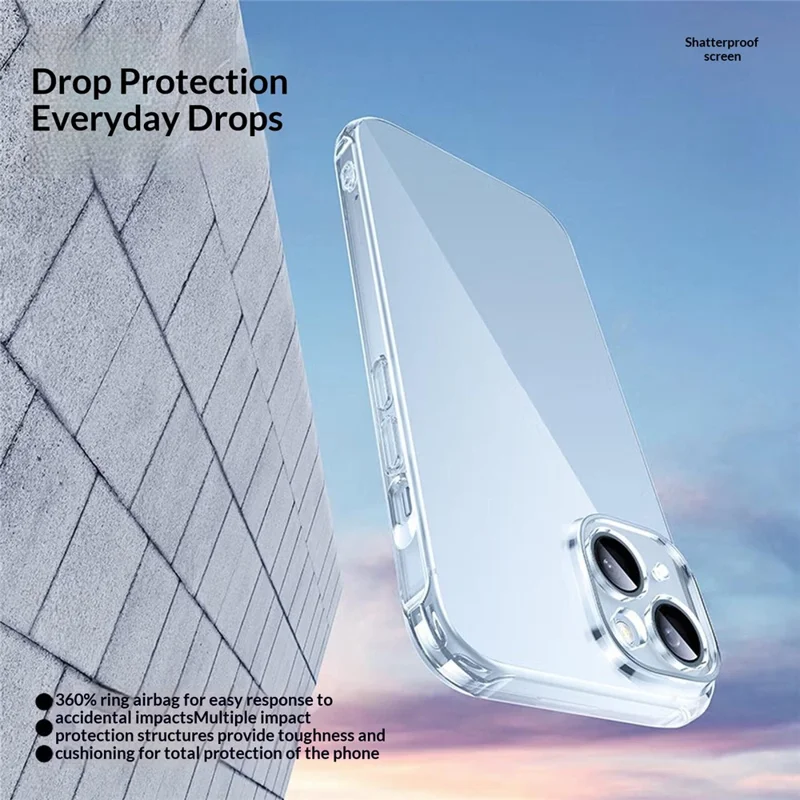 SMARTDEVIL For iPhone 13 Clear Case TPU Anti-drop Phone Cover - Transparent