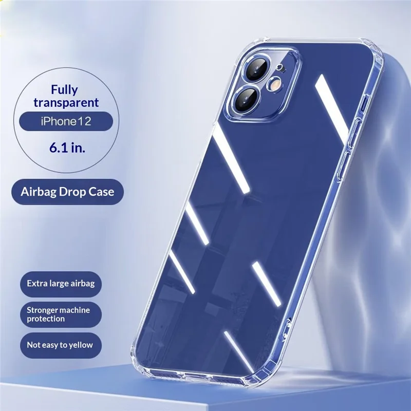 SMARTDEVIL For iPhone 12 Clear Case TPU Anti-drop Phone Cover - Transparent