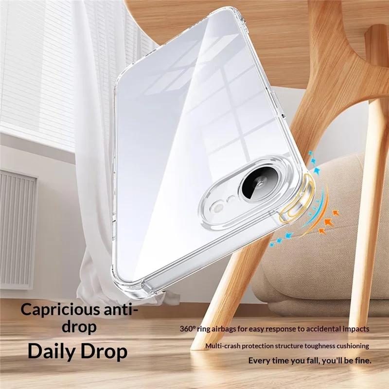 SMARTDEVIL For iPhone 16e Clear Case TPU Anti-drop Phone Cover - Transparent