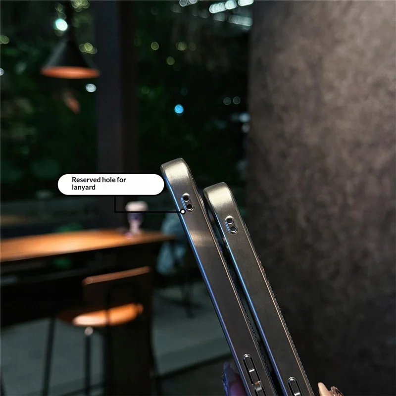 For iPhone 17 Pro Max Case Compatible with MagSafe Starry Mountain Series Pixel Style Gradient Design TPU + PC Phone Cover - Navy Blue