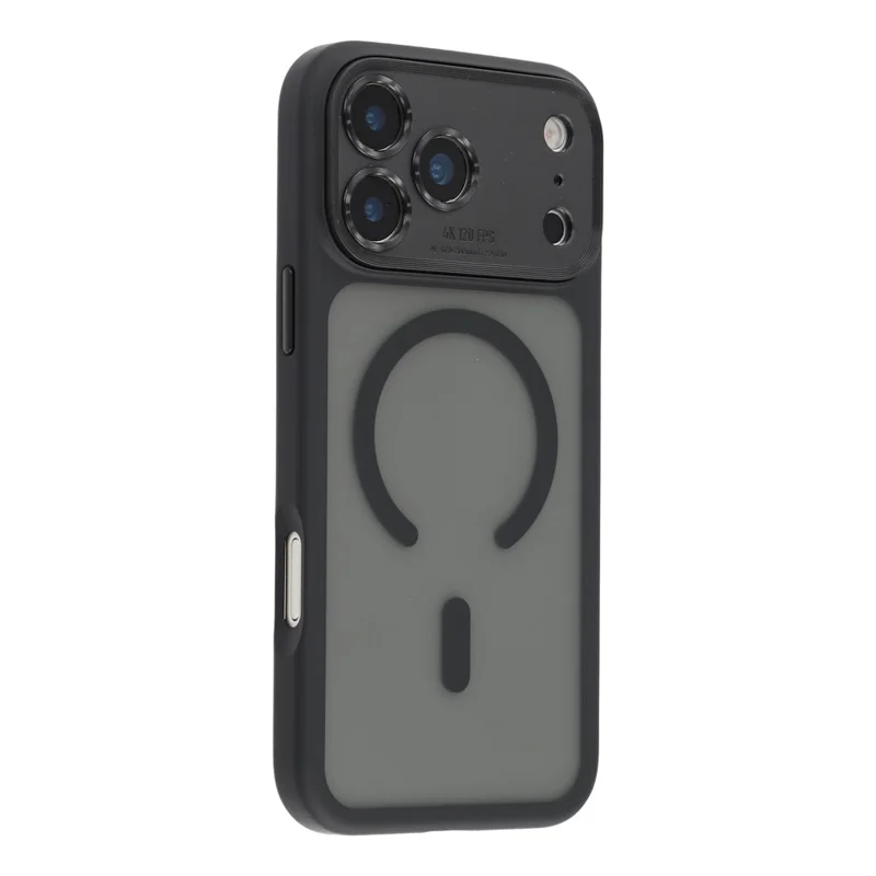 For iPhone 17 Pro Max Case with Detachable Camera Cover Skin Touch TPU PC Phone Cover Compatible with MagSafe - Black