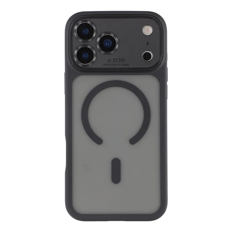 For iPhone 17 Pro Max Case with Detachable Camera Cover Skin Touch TPU PC Phone Cover Compatible with MagSafe - Black