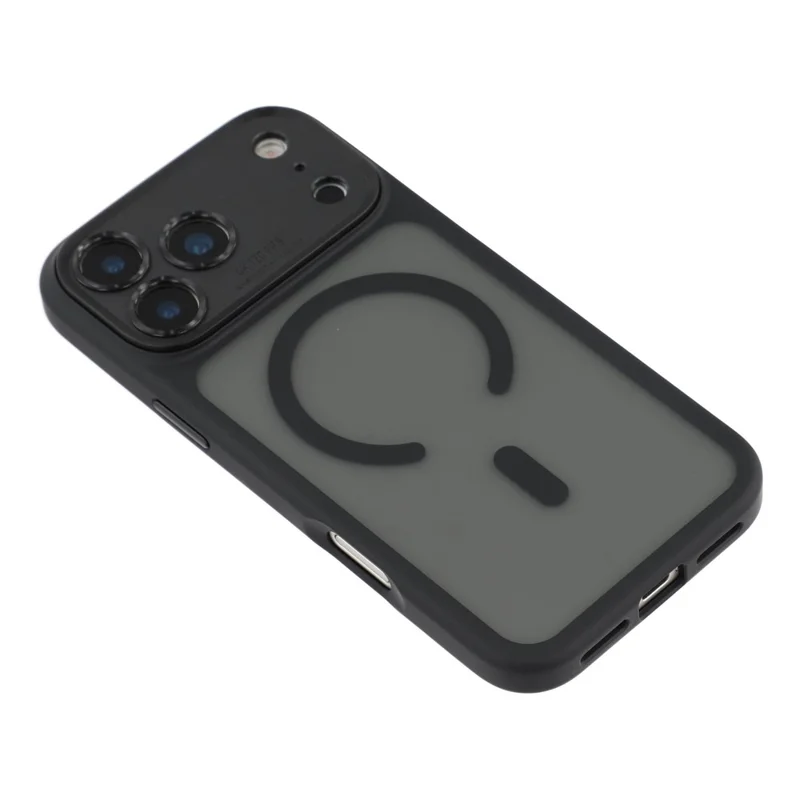 For iPhone 17 Pro Case with Detachable Camera Cover Skin Touch TPU PC Phone Cover Compatible with MagSafe - Black