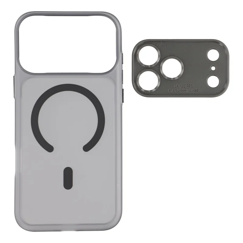 For iPhone 17 Pro Max Case with Detachable Camera Cover Skin Touch Matte PC Phone Cover Compatible with MagSafe - Black