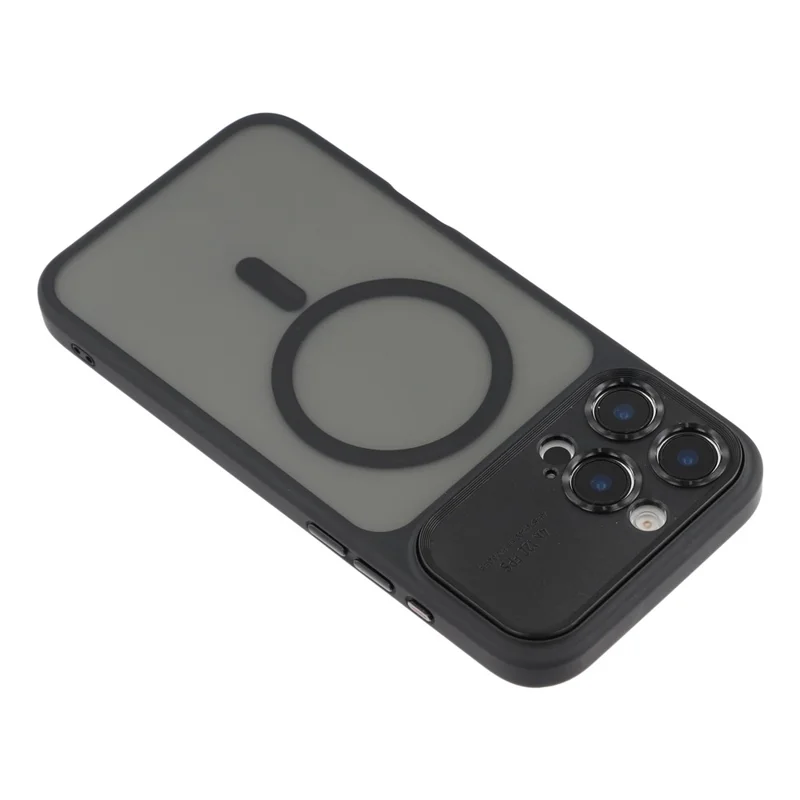 For iPhone 16 Pro Case with Detachable Camera Cover Skin Touch TPU PC Phone Cover Compatible with MagSafe - Black