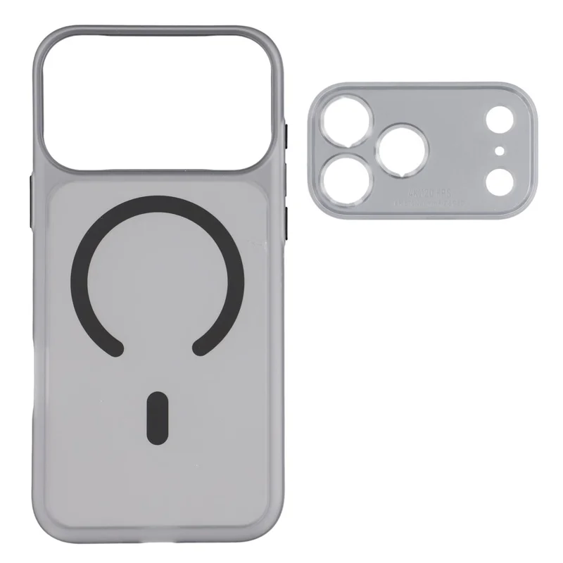 For iPhone 17 Pro Case with Translucent Detachable Camera Cover Skin Touch Matte PC Phone Cover Compatible with MagSafe - Transparent Black