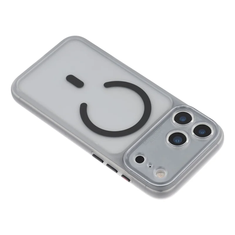 Capa para iPhone 17 Pro Max com Tampa de Câmara Transparente e Removível, Capa Traseira em PC com Toque Aveludado, Compatível com MagSafe - Preto Transparente