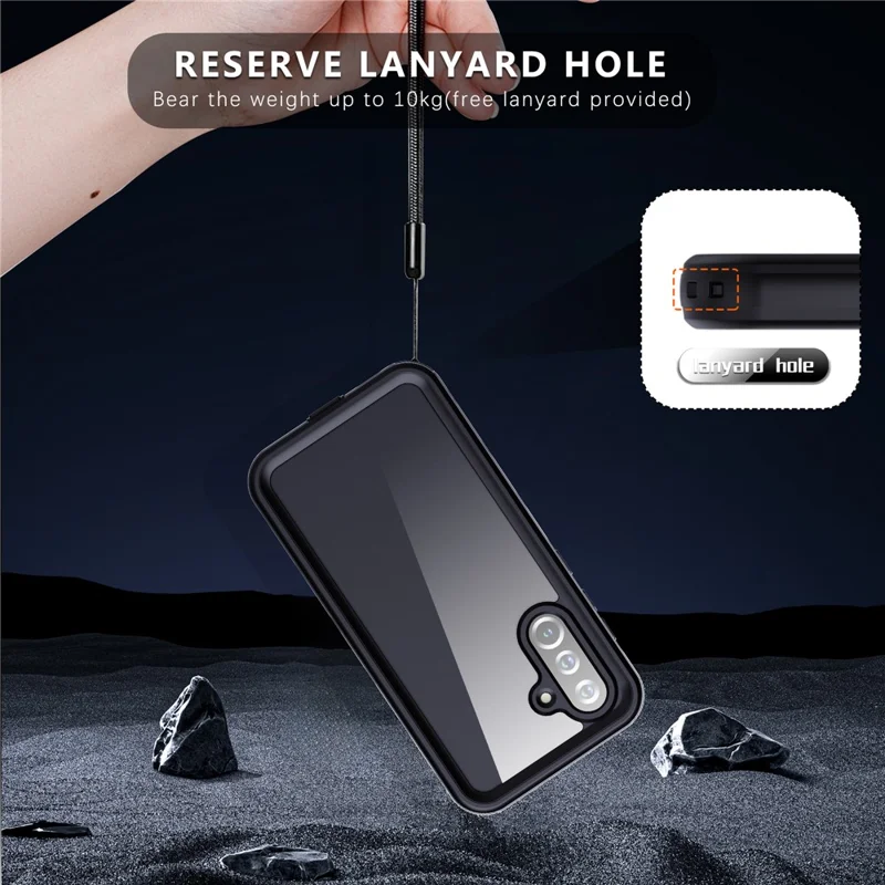 REDPEPPER A Series For Samsung Galaxy A37 5G / A36 5G Case Clear Back IP68 Waterproof Phone Cover - Black