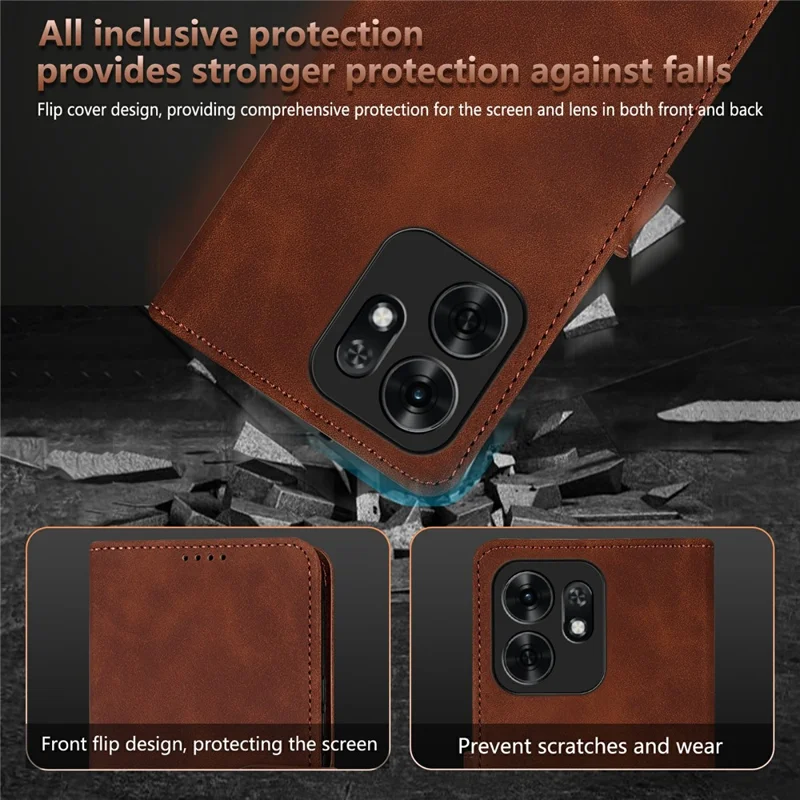 AZNS For Honor Play 60A 5G Case PU Leather Wallet Phone Cover - Brown