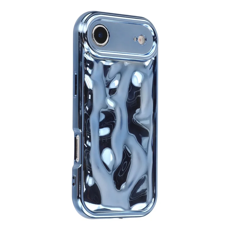 For iPhone Air Case Electroplated TPU Shell Meteorite Texture Phone Cover - Blue