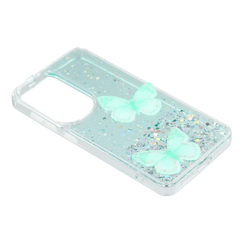 For Samsung Galaxy S26+ Case Epoxy PVC Butterfly TPU Aesthetics Phone Cover - Green