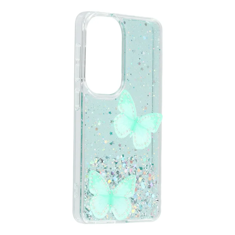 Coque pour Samsung Galaxy S26, Coque Époxy PVC Papillon TPU Esthétique pour Téléphone - Vert