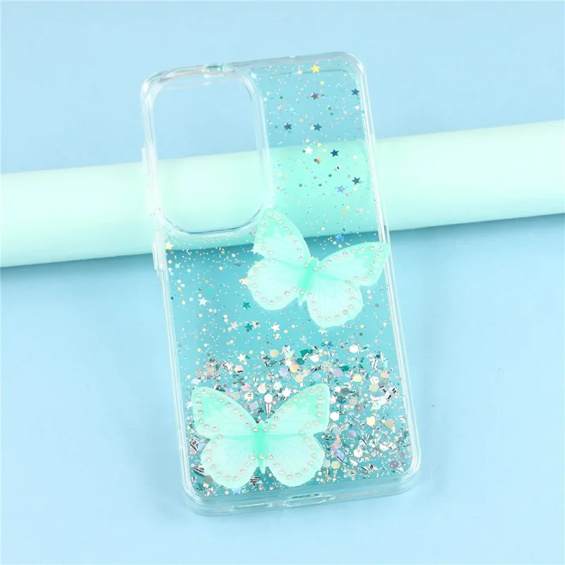 Coque pour Samsung Galaxy S26, Coque Époxy PVC Papillon TPU Esthétique pour Téléphone - Vert