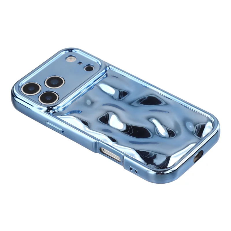 For iPhone 17 Pro Max Case Electroplated TPU Shell Meteorite Texture Phone Cover - Blue