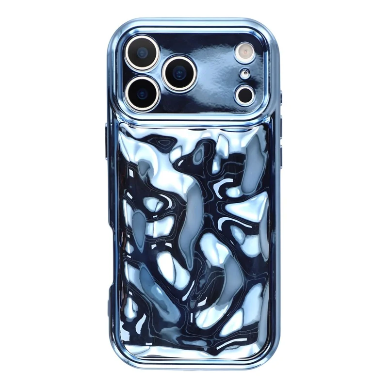 For iPhone 17 Pro Case Electroplated TPU Shell Meteorite Texture Phone Cover - Blue