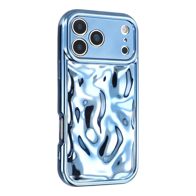 For iPhone 17 Pro Case Electroplated TPU Shell Meteorite Texture Phone Cover - Blue