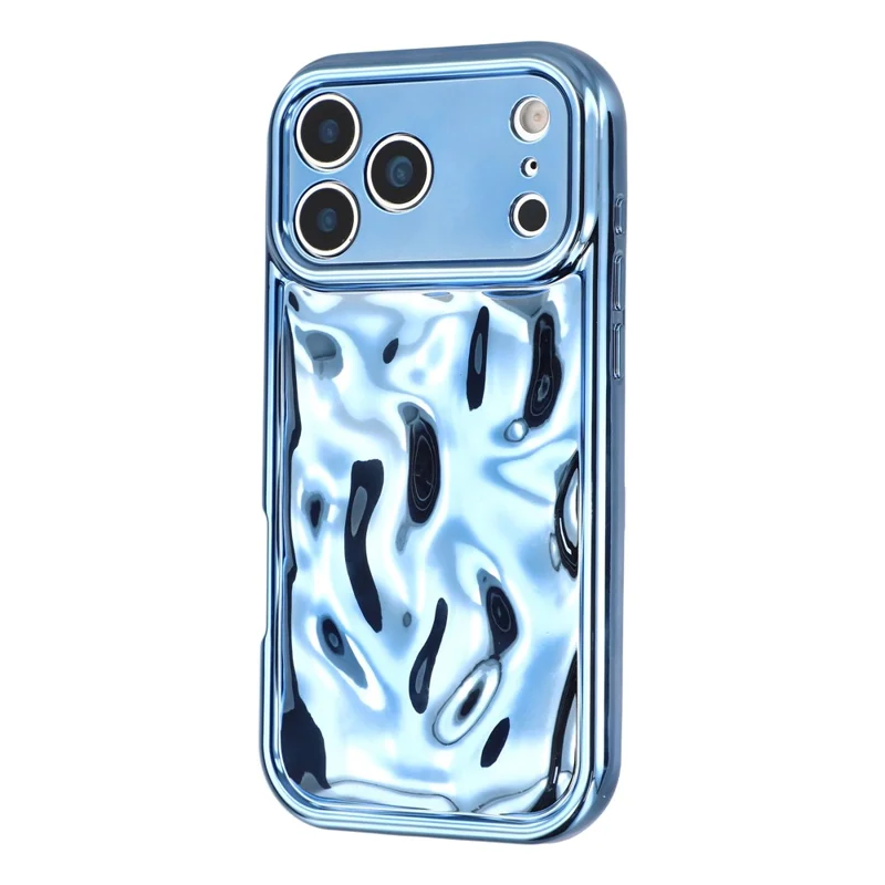 For iPhone 17 Pro Case Electroplated TPU Shell Meteorite Texture Phone Cover - Blue