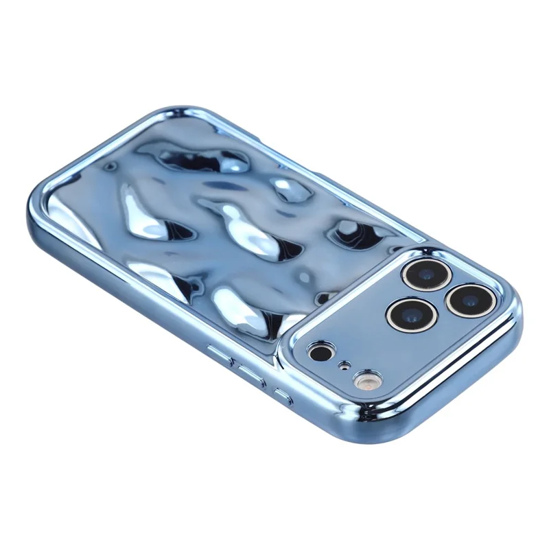 For iPhone 17 Pro Case Electroplated TPU Shell Meteorite Texture Phone Cover - Blue