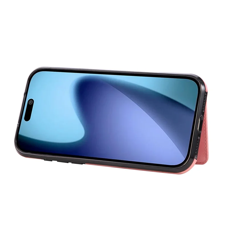 Für iPhone 17 Pro Max Hülle mit Kartenhalter, Ständer, Leder + TPU-Handyhülle mit Ringhalter – Roségold