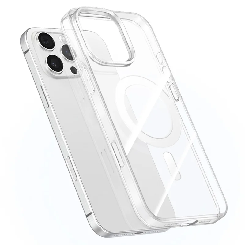 JAUCASE For iPhone 16 Pro Case Compatible with MagSafe PC Phone Cover with AI Touch Control Button - Transparent