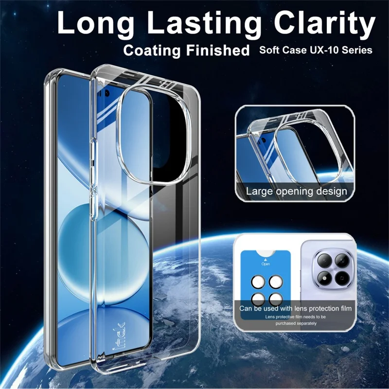 Capa para Telemóvel IMAK UX-10 Série para Xiaomi Redmi Note 15 Pro 4G (Global) Capa Traseira Macia em TPU - Transparente