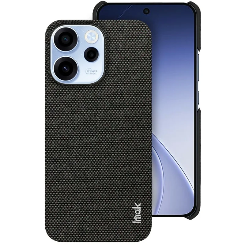 IMAK Ruiyi Series for Oppo Reno15 F 5G Case Fabric Texture Leather + PC Phone Back Cover - Black