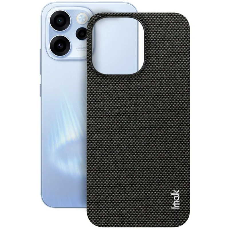 IMAK Ruiyi Series for Oppo Reno15 F 5G Case Fabric Texture Leather + PC Phone Back Cover - Black