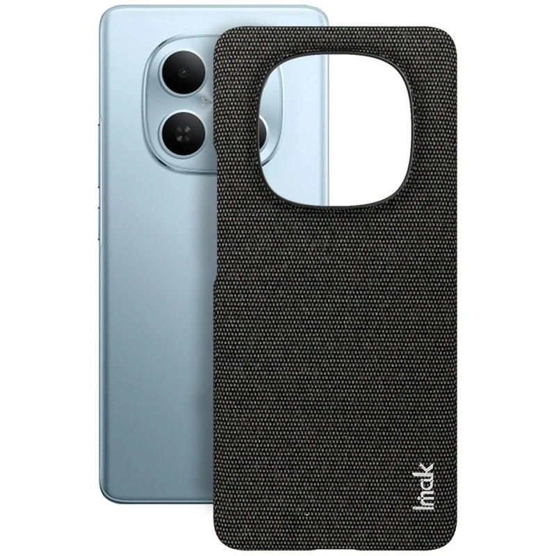 IMAK Ruiyi Series Phone Case for Xiaomi Poco M8 5G / Redmi Note 15 5G (Global) / 15 4G (Global) Fabric Texture Leather + PC Back Cover - Black
