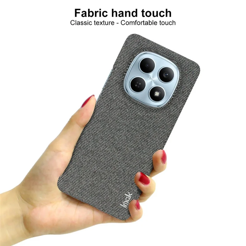 IMAK Ruiyi Series Phone Case for Xiaomi Poco M8 5G / Redmi Note 15 5G (Global) / 15 4G (Global) Fabric Texture Leather + PC Back Cover - Black