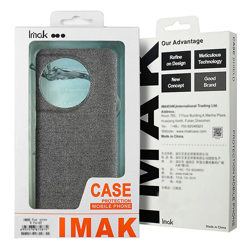 IMAK Ruiyi Series Phone Case for Xiaomi Poco M8 5G / Redmi Note 15 5G (Global) / 15 4G (Global) Fabric Texture Leather + PC Back Cover - Black