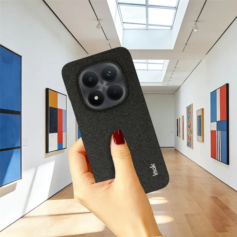 Серия IMAK Ruiyi для Xiaomi Redmi Note 15 Pro 5G (Global) Чехол Текстура ткани Кожа + PC Задняя панель для телефона - Черный