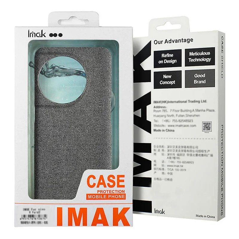IMAK Ruiyi Series for Xiaomi Poco M8 Pro 5G / Redmi Note 15 Pro+ 5G (Global) Case Fabric Texture Leather + PC Phone Back Cover - Black