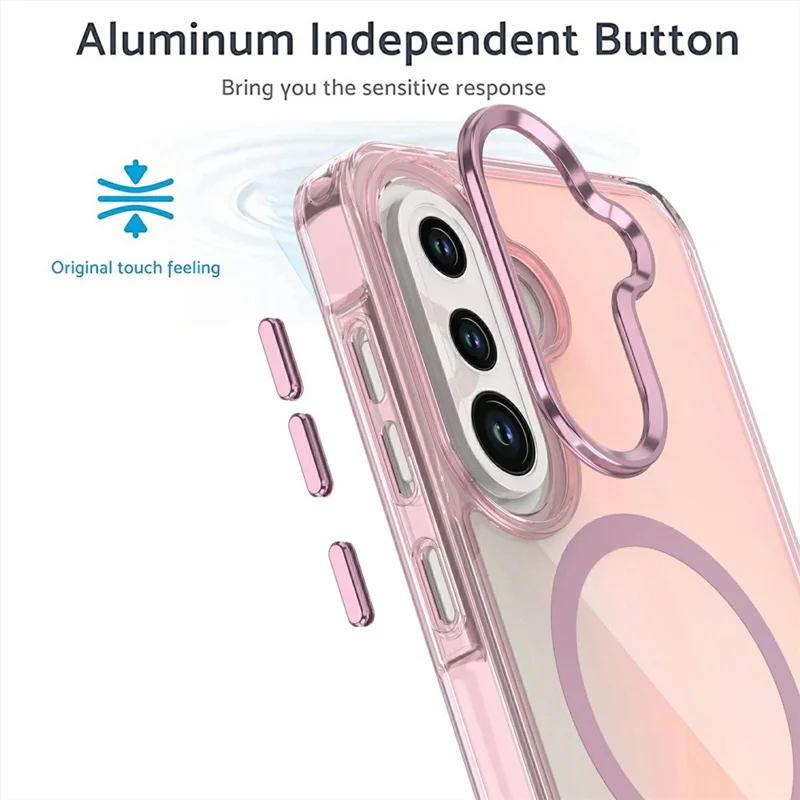 For Samsung Galaxy A37 5G Magnetic Case Cute Fluorescent Design TPU Phone Back Cover - Pink